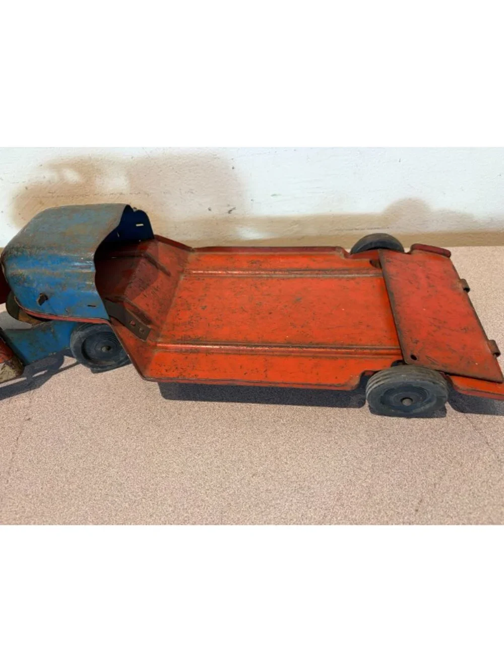 Vintage 1930-40’s Buddy L Wyandotte Express Press Steel Truck & trailer large!